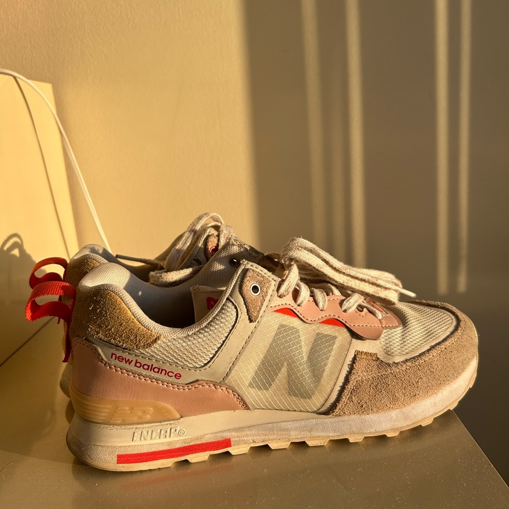 New Balance Tan and Pink Sneakers Casual Lifestyle